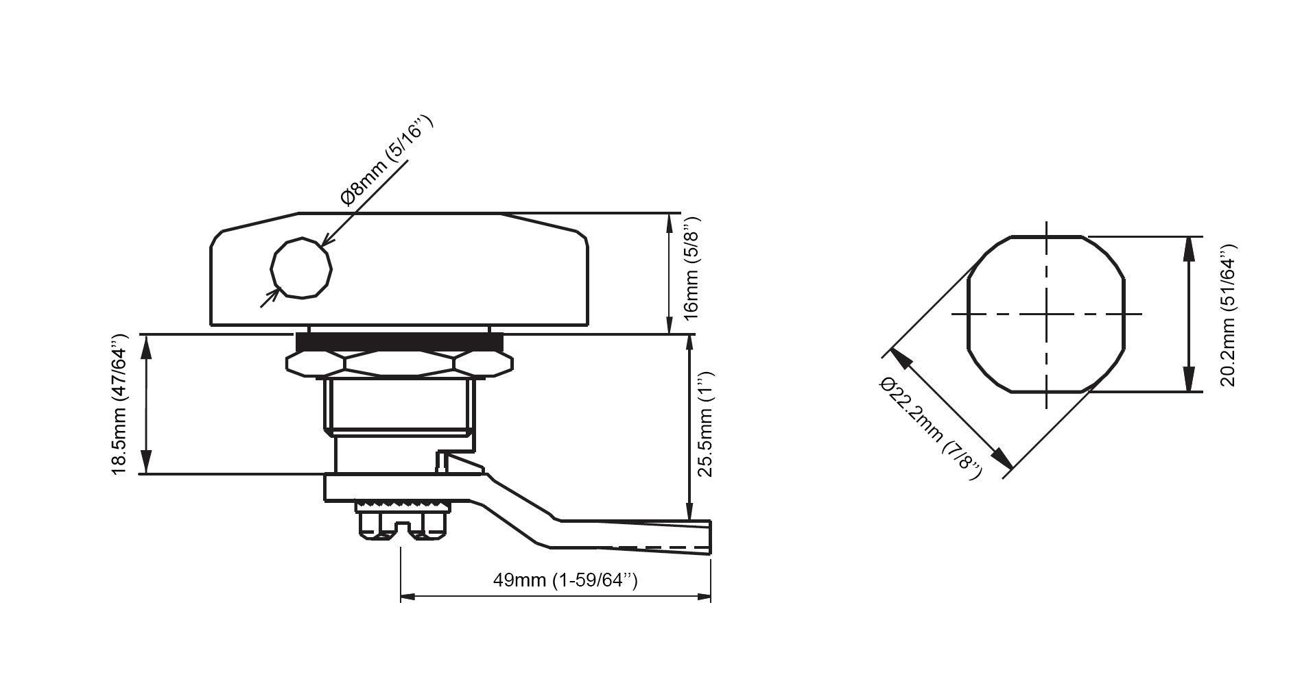 Padlockable - Wing Knob 262.1.42.001
