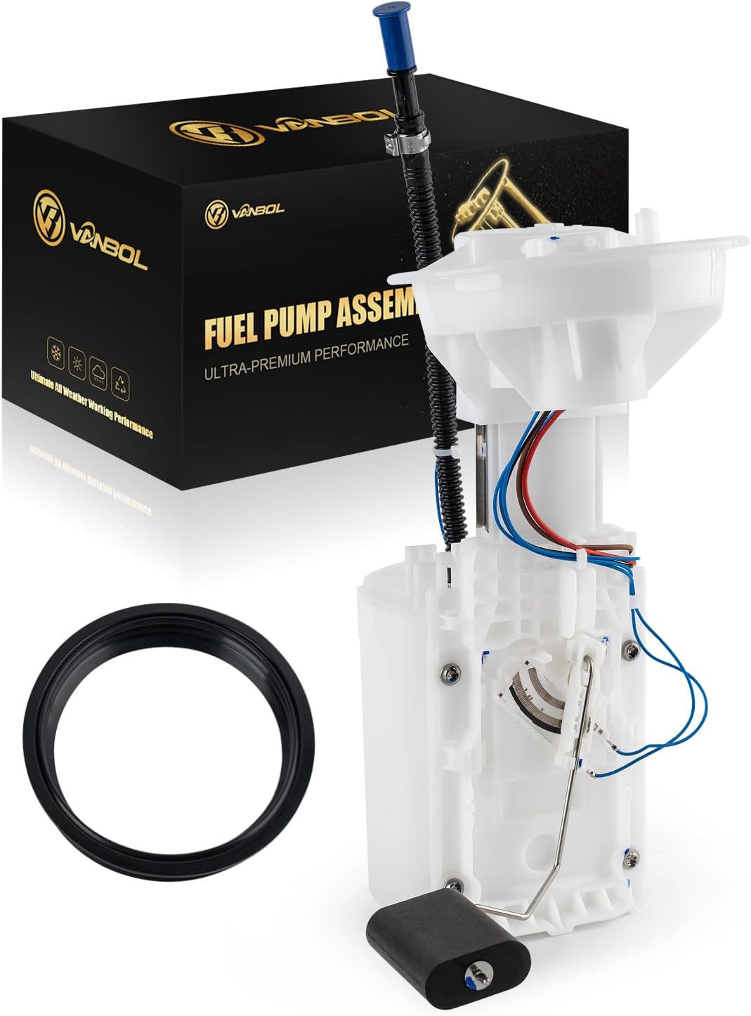 Electric Fuel Pump Assembly Compatible with Mini Cooper 2002 2003 2004 L4 1.6L GAS Replace E8594M 16146766176 VANBOL0189 with Sending Unit O-Ring