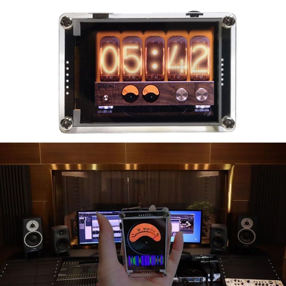 Besttoolifes Analizzatore di spettro audio, VU Meter di livello musicale a controllo vocale 2,4 pollici ritmo HD LCD Display di simulazione a colori 10 modalità USB Analizzatore di spettro audio