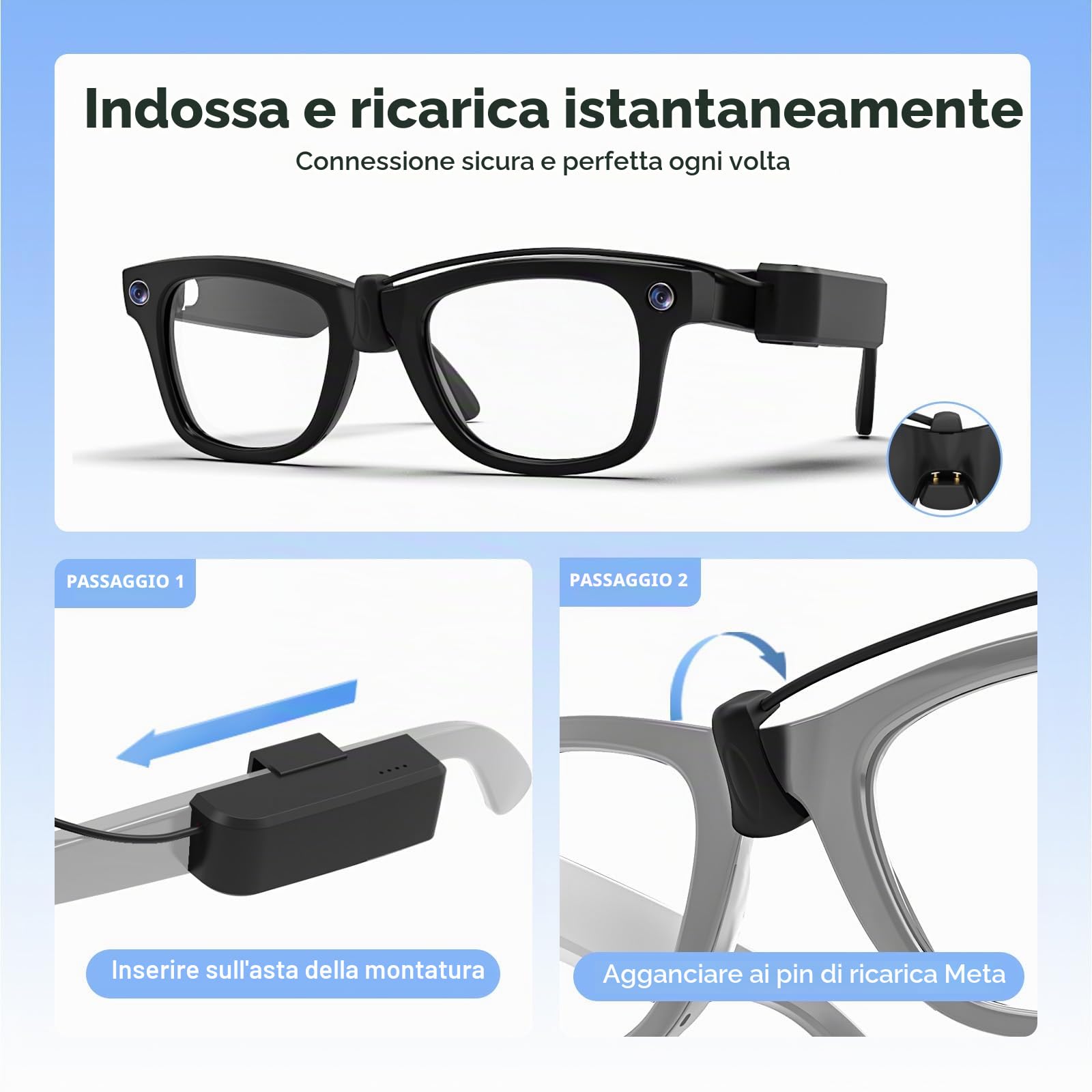 Batteria per Ray-Ban Meta Smart Glasses