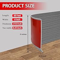 Vista 64 de FONUNO - Base de vinilo para pared, moldura de zócalo de 4 pulgadas, flexible, autoadhesiva con diseño para pegar y despegar, 4 pulgadas x 20 pies