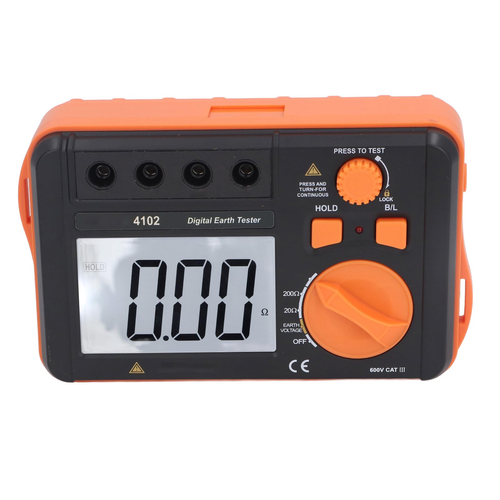 Digital Earth Tester with Wide Measurement Range, Clear LCD Display for Power Systems, ABS Material