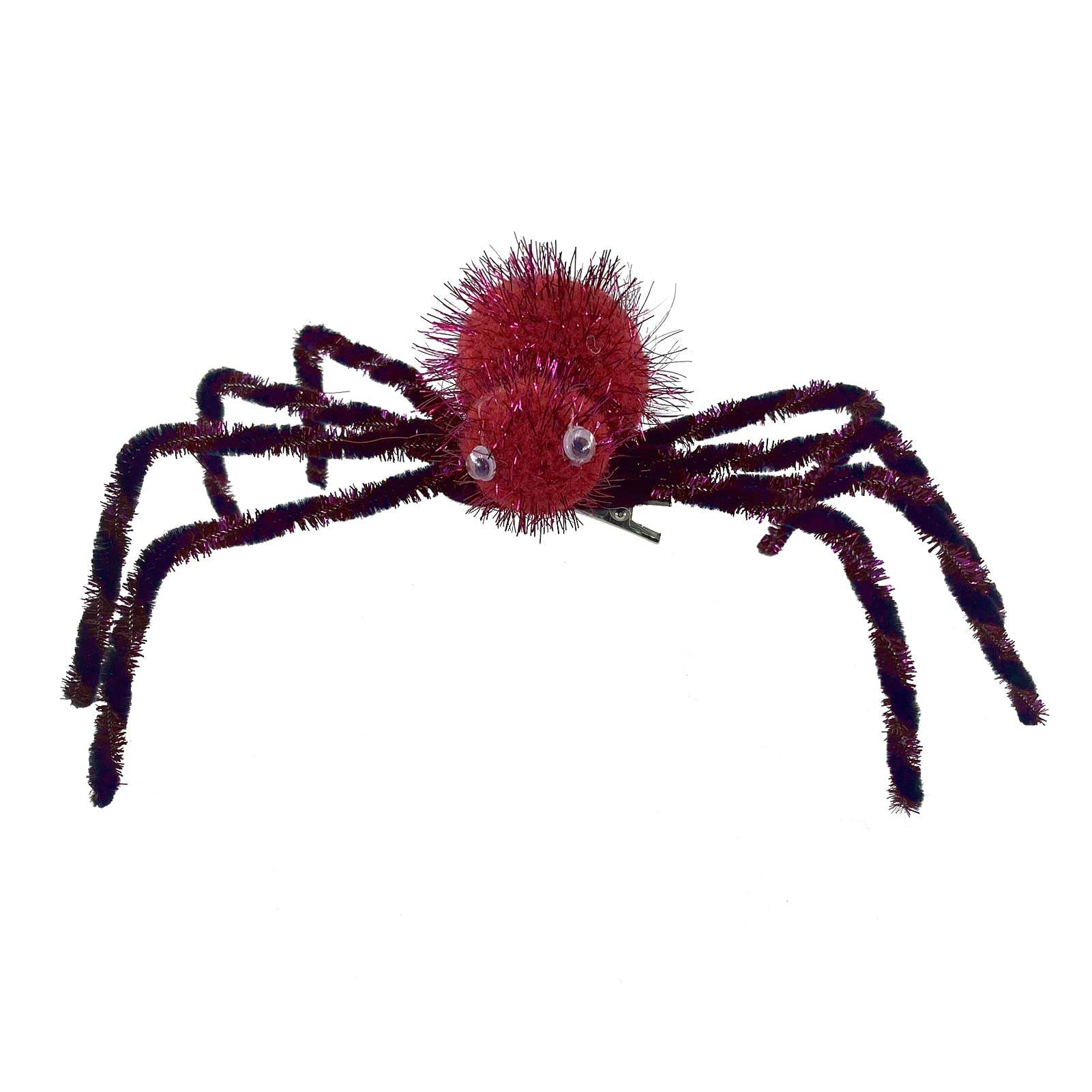 Halloween Decoration Large Spider Headpiece Black Widow Headdress Festival Hair Accessories Cosplay, Plush Funny Hair Clips for Women Girls, 11.8 Inch Hair Accessories Hair Decor (Red)