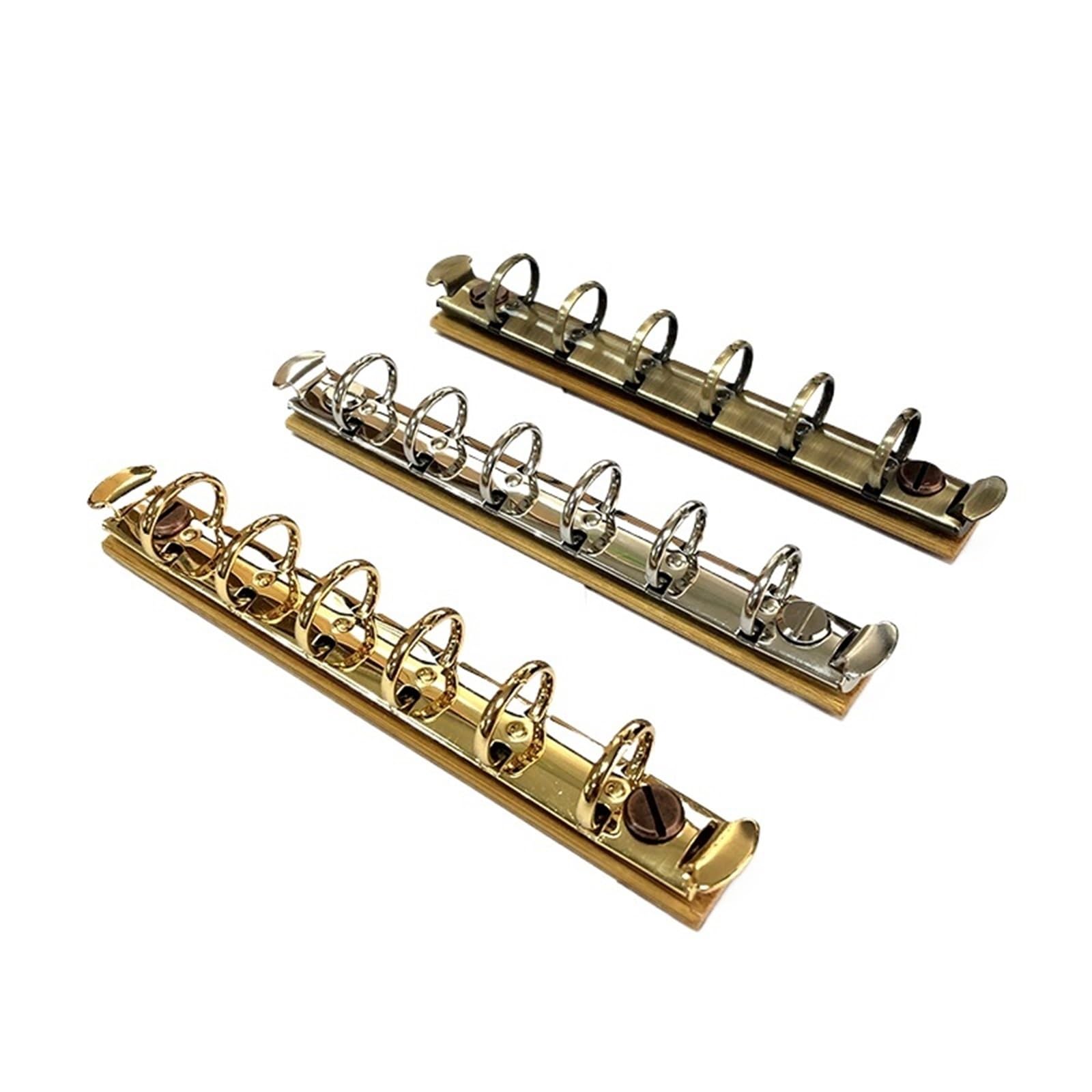Wielokolorowe metalowe luźne klipy do liści, Mechanizm segregatora kołowego A76 szt. Odpinana klamra Looseleaf Multi do notesu z podręcznikiem(Golden)