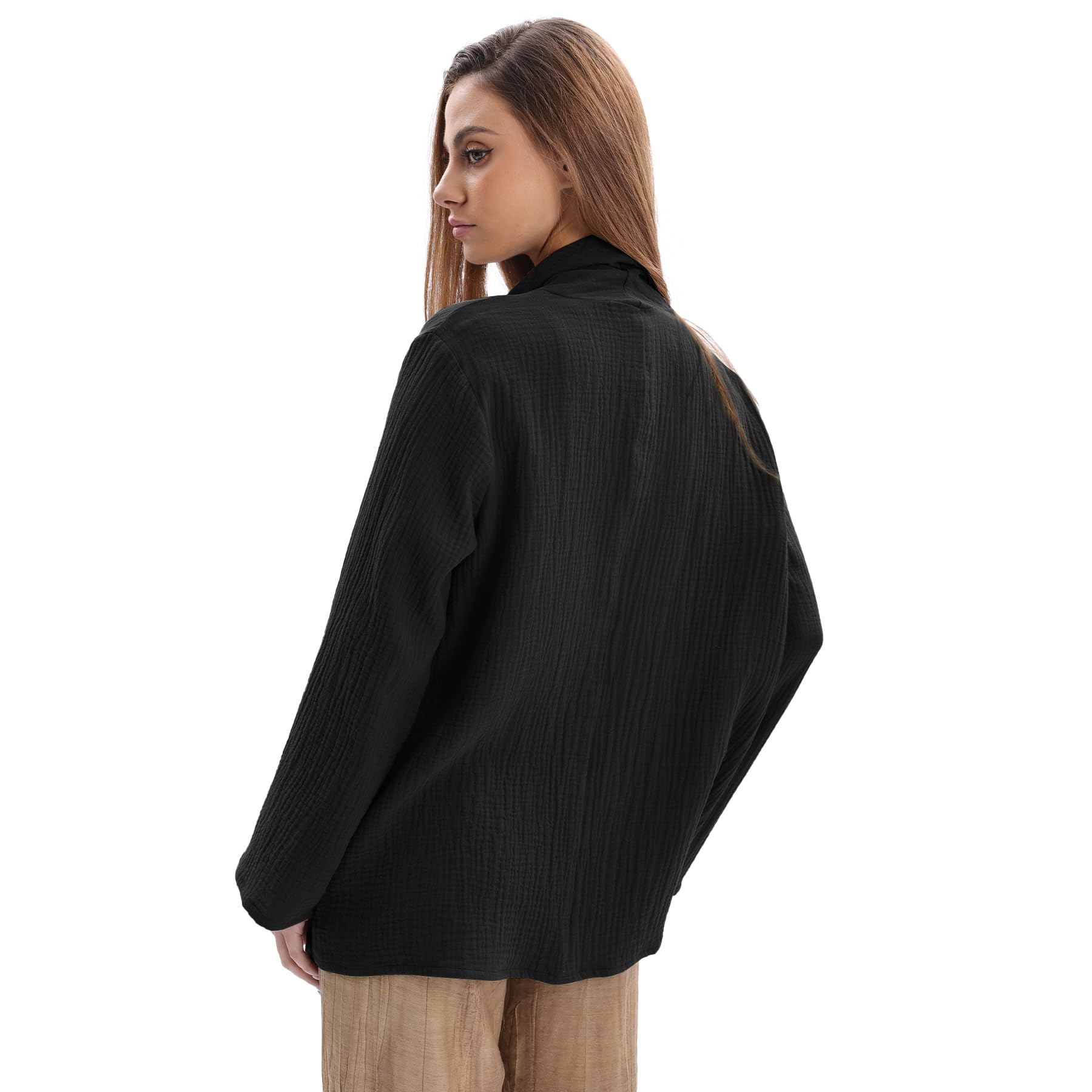 Amahiyu, scialle in cotone da donna, cardigan oversize aperto sul davanti, caldo, poncho da donna