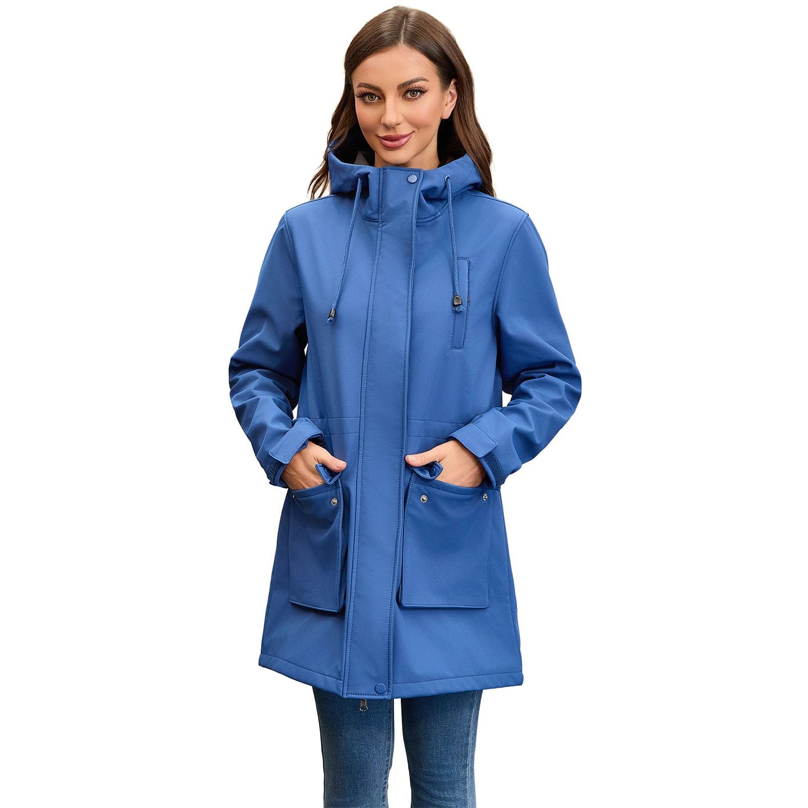 Fahrrad Regenjacke Damen Camping Wandern Angeln Reisen Regenponcho Festival Stilvoll Regenmantel Regenbekleidung Wasserdicht Outdoorjacke Funktionsjacke Teenager Mädchen Leicht Tragbarer Regencape