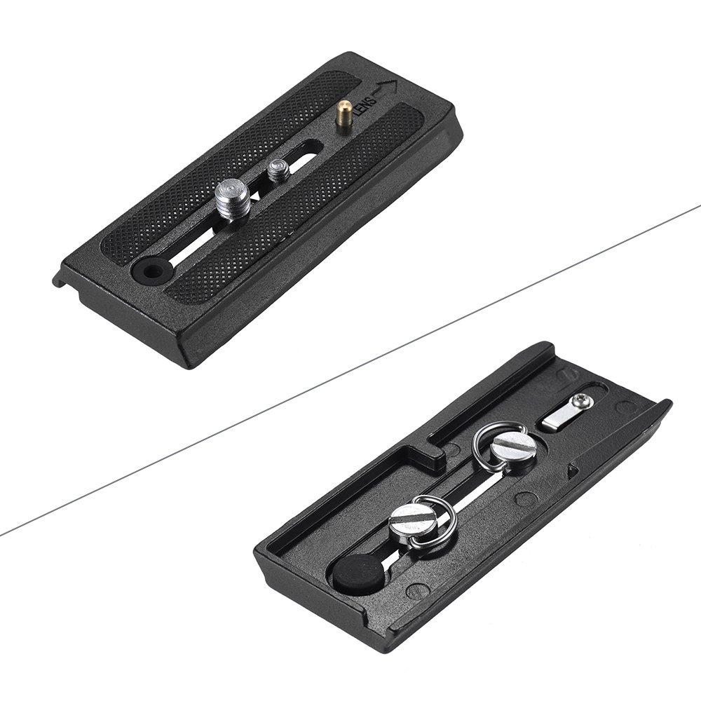 Andoer Placa de liberación rápida profesional para cámara de vídeo, trípode de liberación rápida, adaptador con placa de liberación rápida, compatible con Manfrotto 501 500 Ah 701HDV 503HDV Q5 cabeza