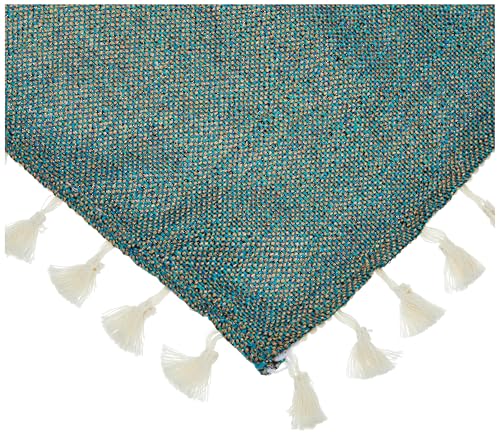 Image of STITCHNEST Jute Sofa Arm Cover with Tassels | Elegant Textured Hand Rest Protector | Durable & Long-Lasting | 18 x 22 Inches