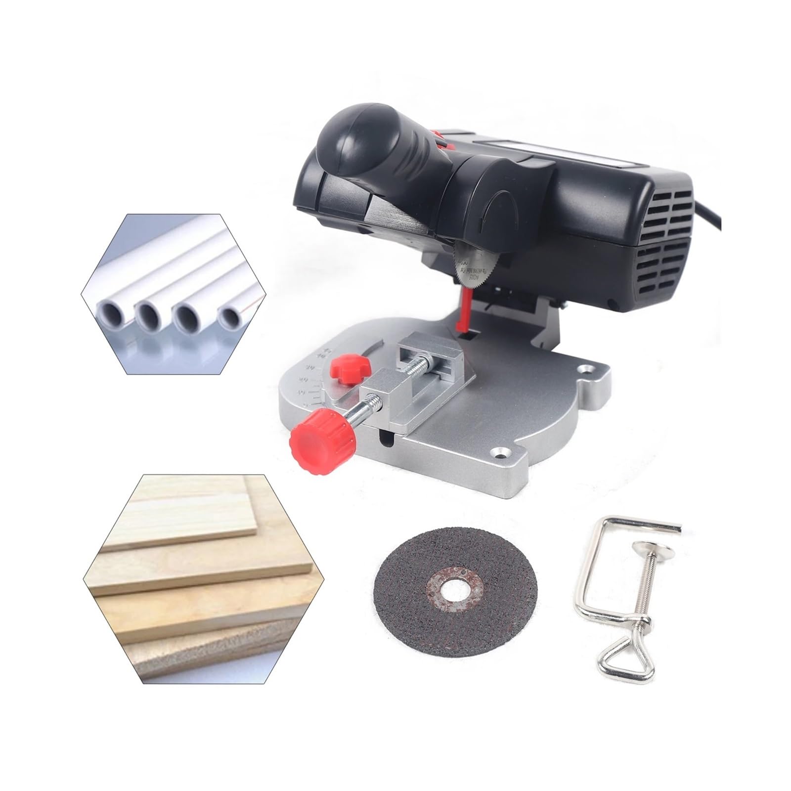 Sierra de mesa portátil Mini Sierra Ingletadora De Banco For Cortar Madera Y Metal, Con Ángulo 45 Grados Accesorio Escritorio, para muebles de bricolaje, carpintería
