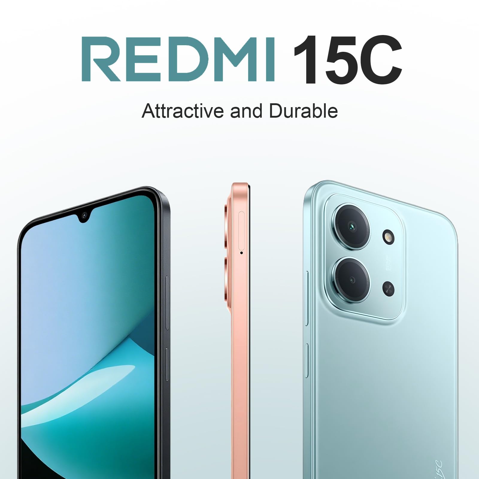 Xiaomi Redmi 15C Smartphone - 4GB/128GB, 6.9" 50MP 120Hz, Dual SIM 4G, 6000mAh Mint Green