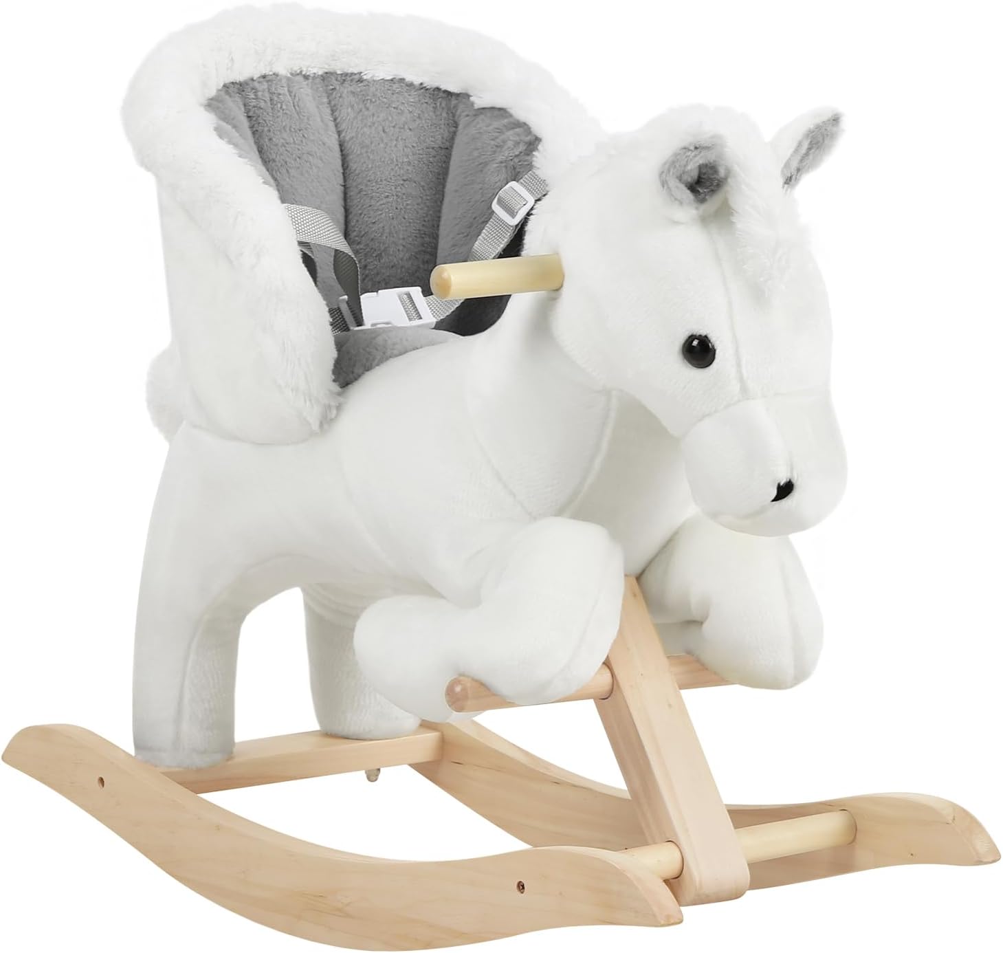 WOLTU Baby Rocking Horse, for 1-3 Years Old, White and Grey