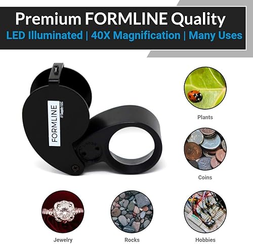 Miniatura 2 de 40 luces LED iluminadas con lupa  alcance de tricoma de Formline Supply - Lupa buena para jardinería joyas antigüedades monedas rocas sellos