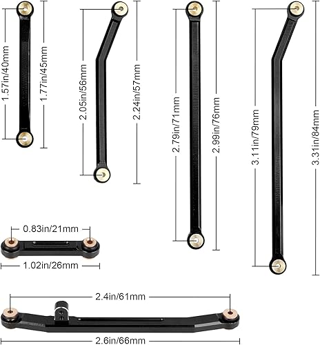 Miniatura 9 de HobbyPark Juego de eslabones de alta holgura Actualizaciones de amarre de barra de dirección para Axial SCX24 Gladiator AXI00005 Actualizaciones 124