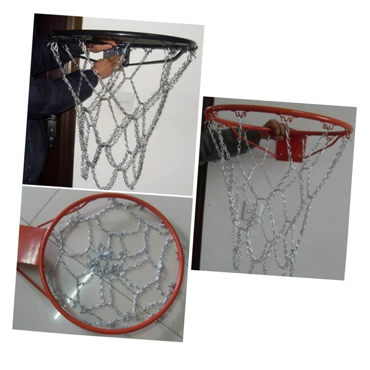 Basketballnetz Eisenkette Robust Silber Ersatznetz Weihnachten Party