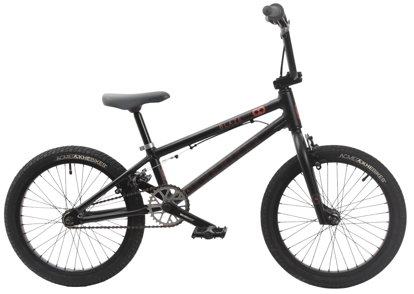 KHE Blaze Vélo BMX 2025 18" – 9,3 kg léger, cadre en aluminium, rotor 360 °, freins en U av/h, pédalier industriel – BMX freestyle pour enfants à partir de 125 cm – Park, Street, Pumptrack - Noir