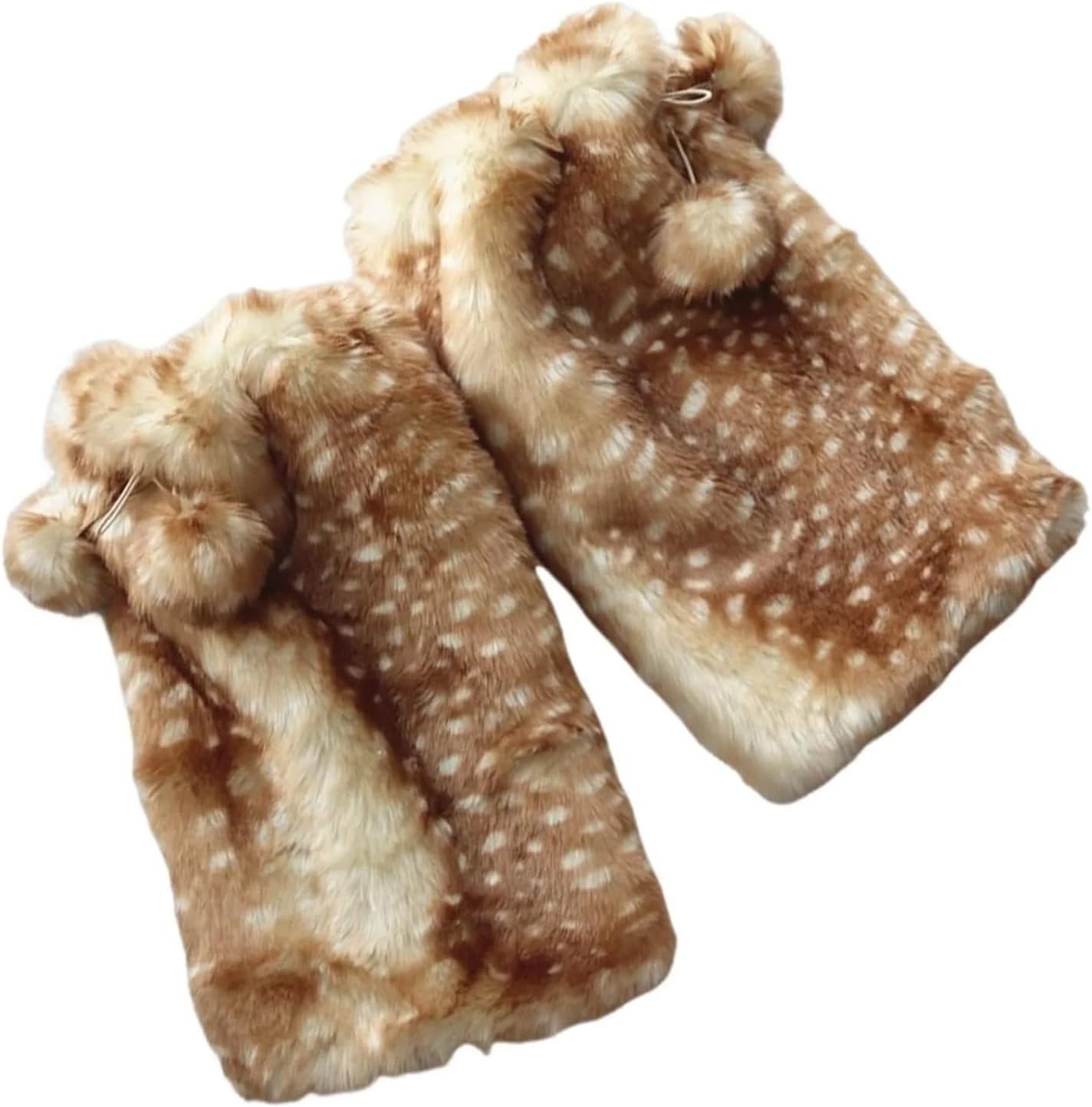 Faux Fur Fuzzy Leg Warmers 2Pair Women Leg Warmer Soft Boot Socks Reindeer Faux Fur Leg Warmers for Party Carnival