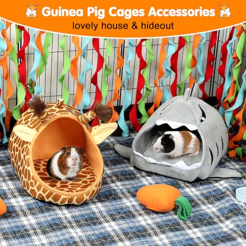 BWOGUE 2 Pack Guinea Pig Hideout, Guinea Pig Bed House Washable Cozy Small Animal Beds Accessories for Guinea Pigs Dwarf Rabbits Rats Chinchillas Hamsters Ferrets Playing Sleeping Habitats - Thumbnail 2