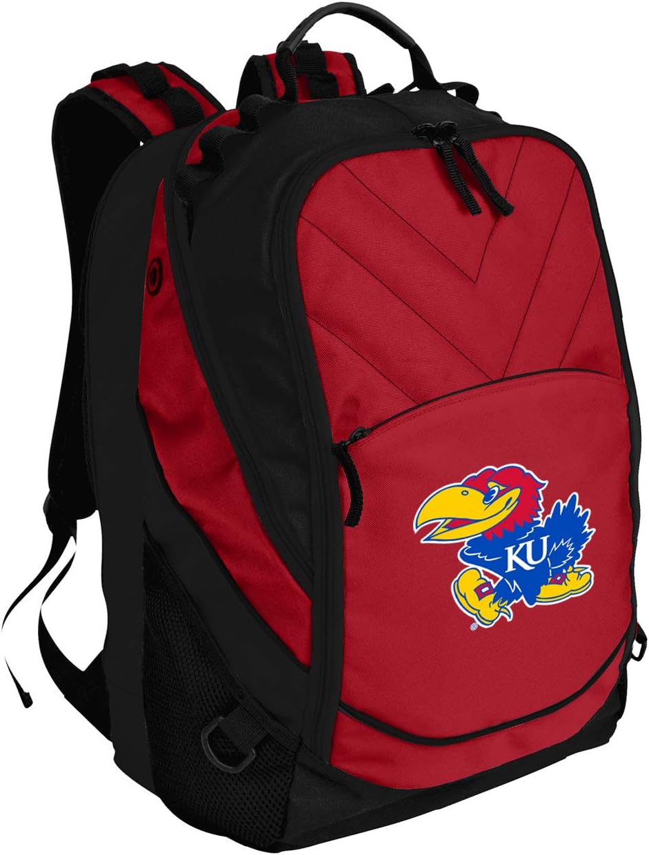 Broad Bay Kansas Jayhawks Backpack Official University of Kansas Bag w/Laptop Section (Black & Gray)