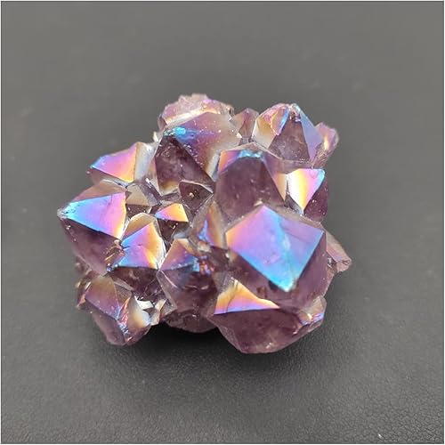 Cristal natural áspero, 1 unidad de 1.41-1.76 oz, precioso ángel arco iris, aura, racimos de amatista loca de cristal de cuarzo natural, piedra