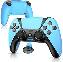 TOPAD Remote for PS4 Controller, Gamepad Control for Playstation 4 Controller, Ymir Upgraded Elite Wireless Pa4 Controller with Turbo and 2 Remappable Back Buttons/Motion Sensor/Vibration(Modded Blue)