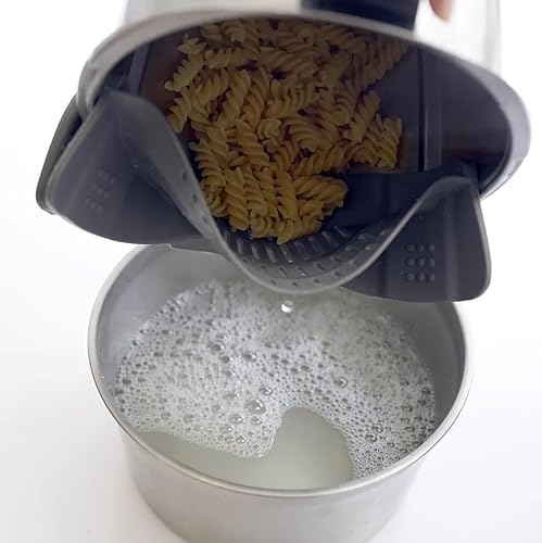 Miniatura 4 de Colador de cocina de silicona Clip Pan Drenaje Rack Tazón Embudo Arroz Pasta Lavado Vegetal Compatible con Thermomix TM5/TM6 Accesorios