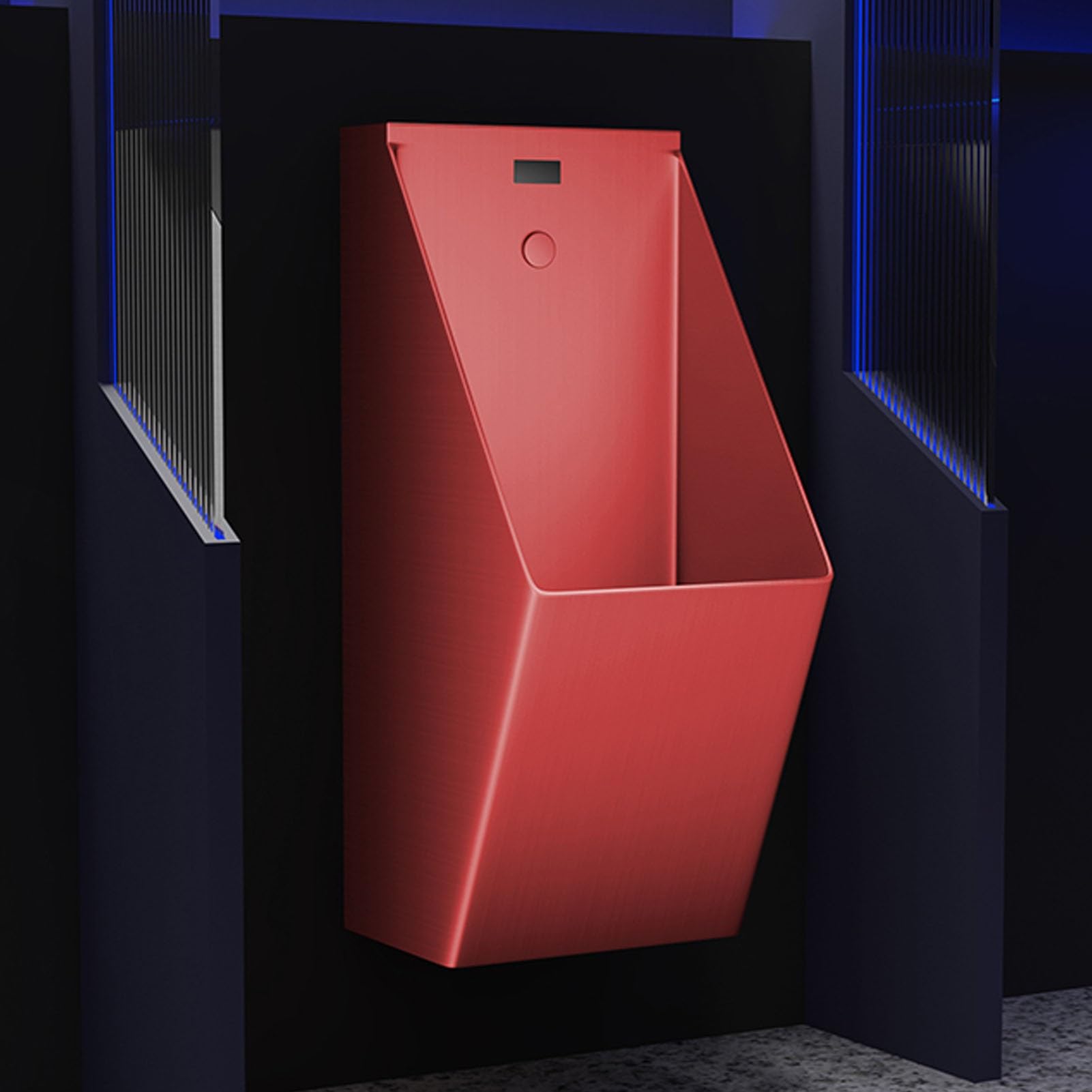 XBTGS Urinario de inducción de acero inoxidable montado en la pared, urinario de descarga de alta eficiencia para uso comercial y residencial, ideal para escuelas y lugares públicos, color rojo
