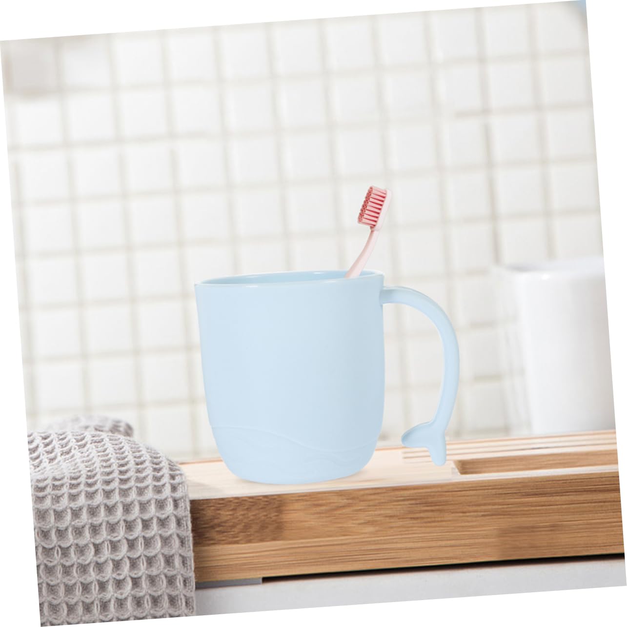 STOBAZA 2pcs Dolphin Toothbrush Storage Cups Reusable Bathroom Mouthwash Drinking Cups Cute Design for Boys and Girls Easy to Clean Bathroom Accessories