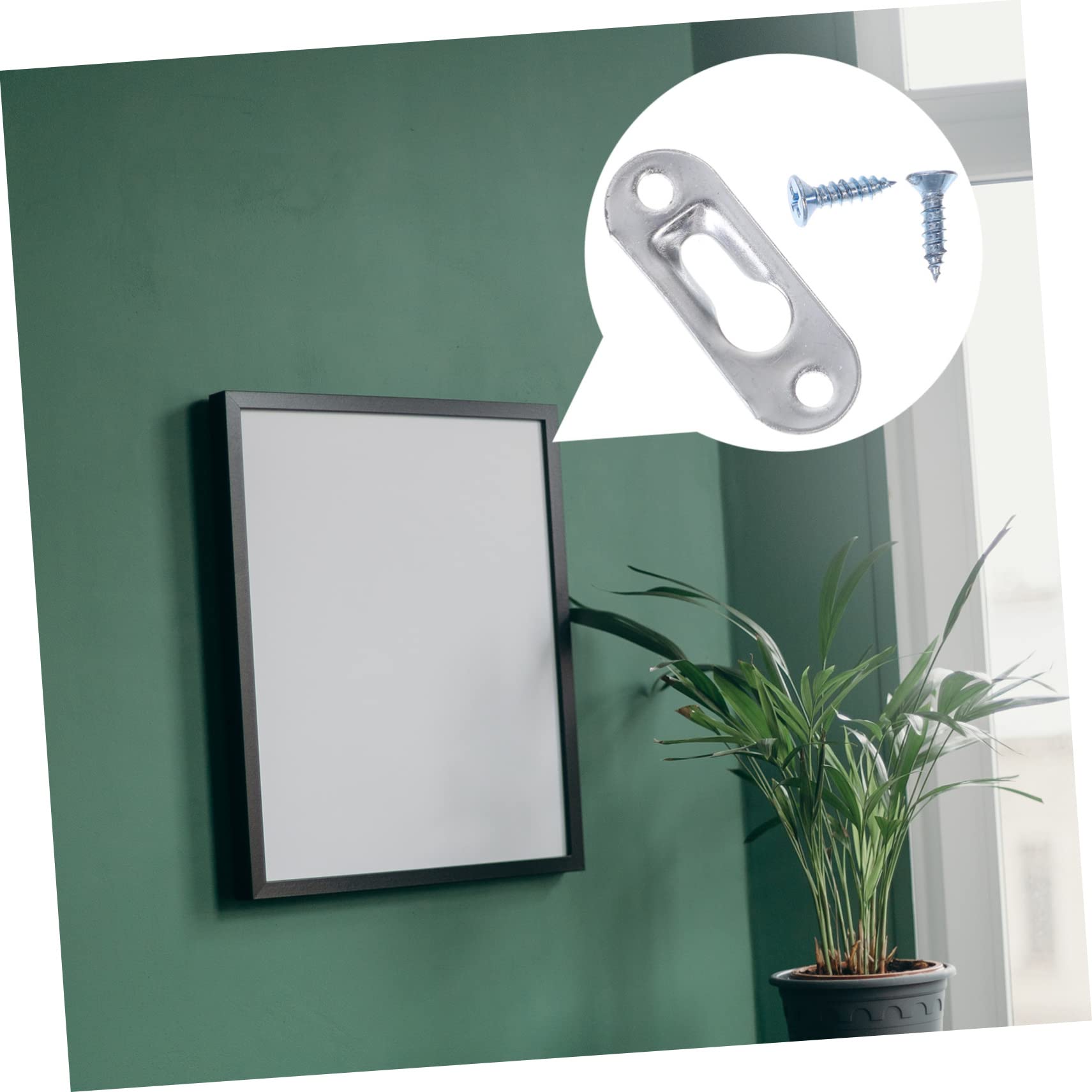 30 Ganci Per Appendere Cornici - Piastre Buco Serratura In Metallo Zincato, Con Viti - Foto 6