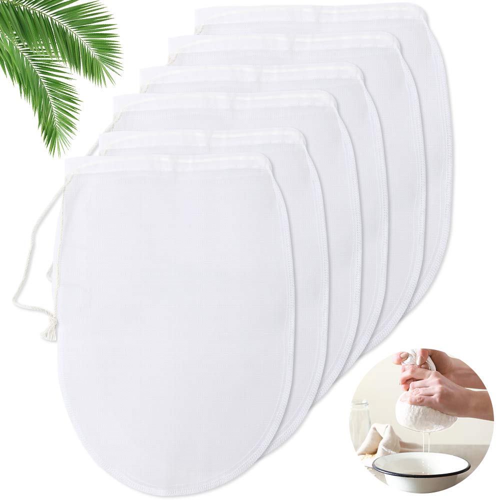 Robin Goods® 3x Sac à lait de noix en coton - Toile à filtre polyvalente - Toile à filtre pour la préparation de lait de noix, de jus et de smoothies (environ
