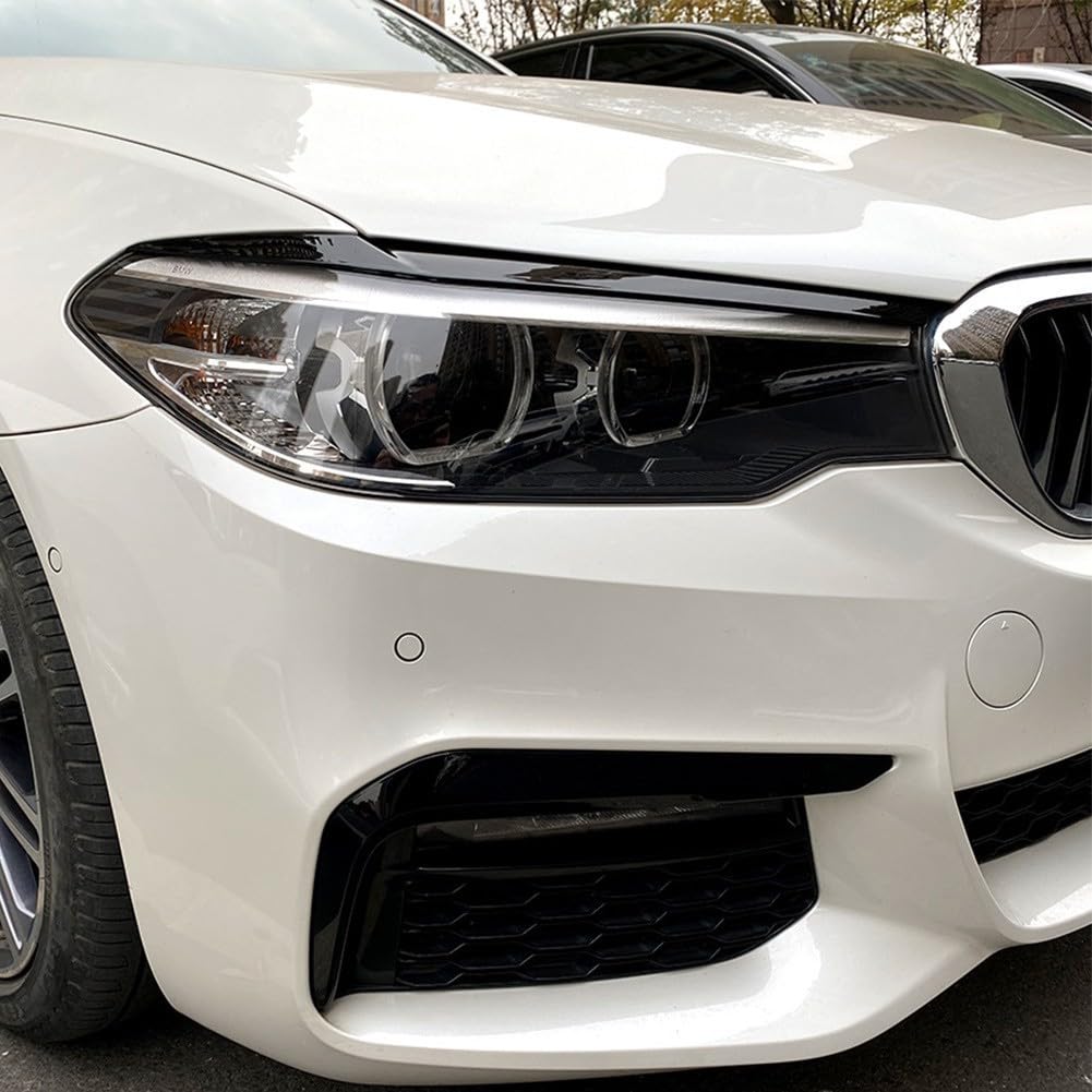 Per BMW G30 G31 G38 F90 M5 525I 540I Frontale Palpebra Sopracciglio Trim, Fibra di Carbonio, 2 Pezzi (nero)