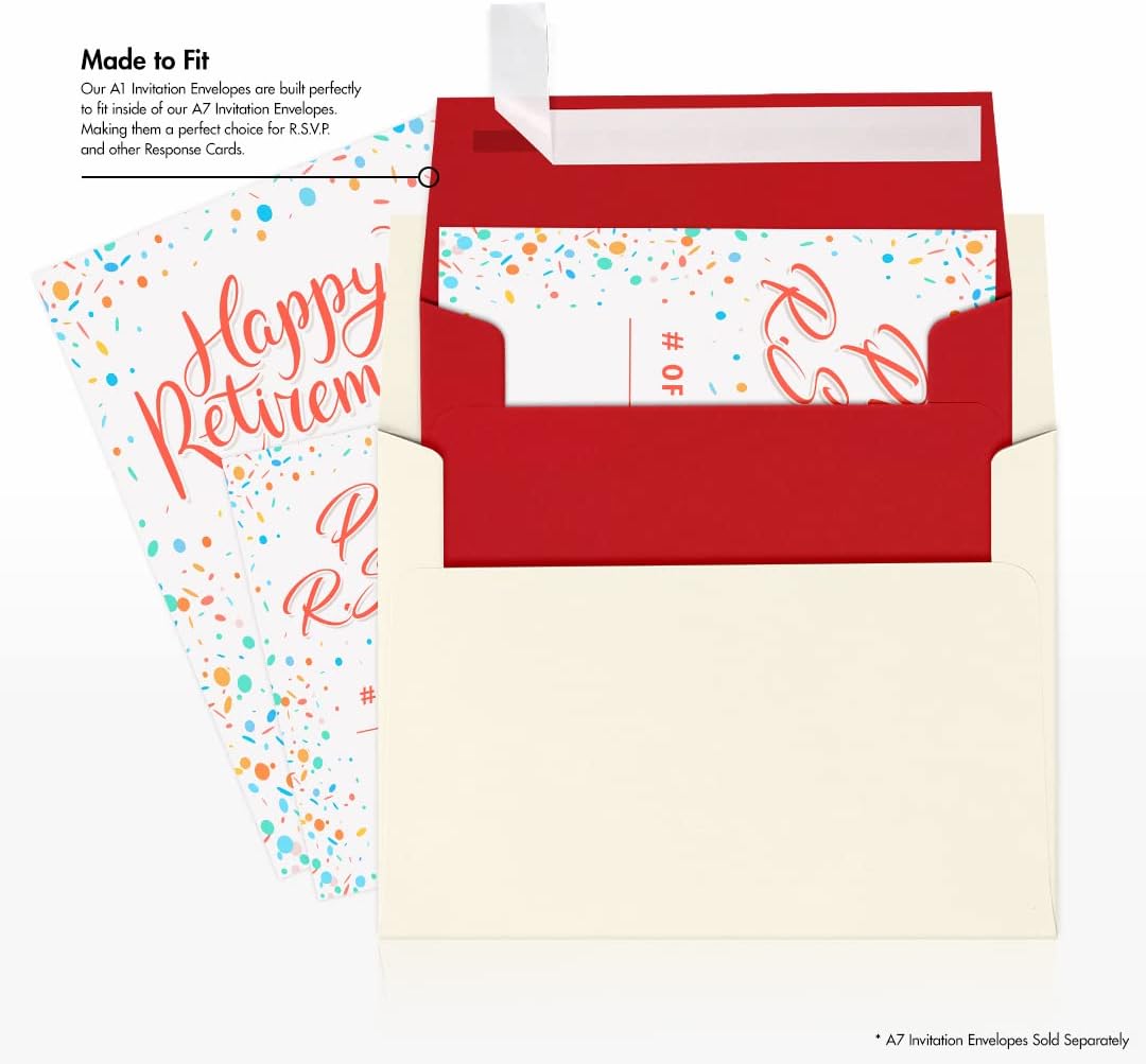 LUXPaper 4Bar A1 Invitation Envelopes | Peel & Press | 3 5/8" x 5 1/8" | Ruby Red | 80lb. Text | 250 Qty