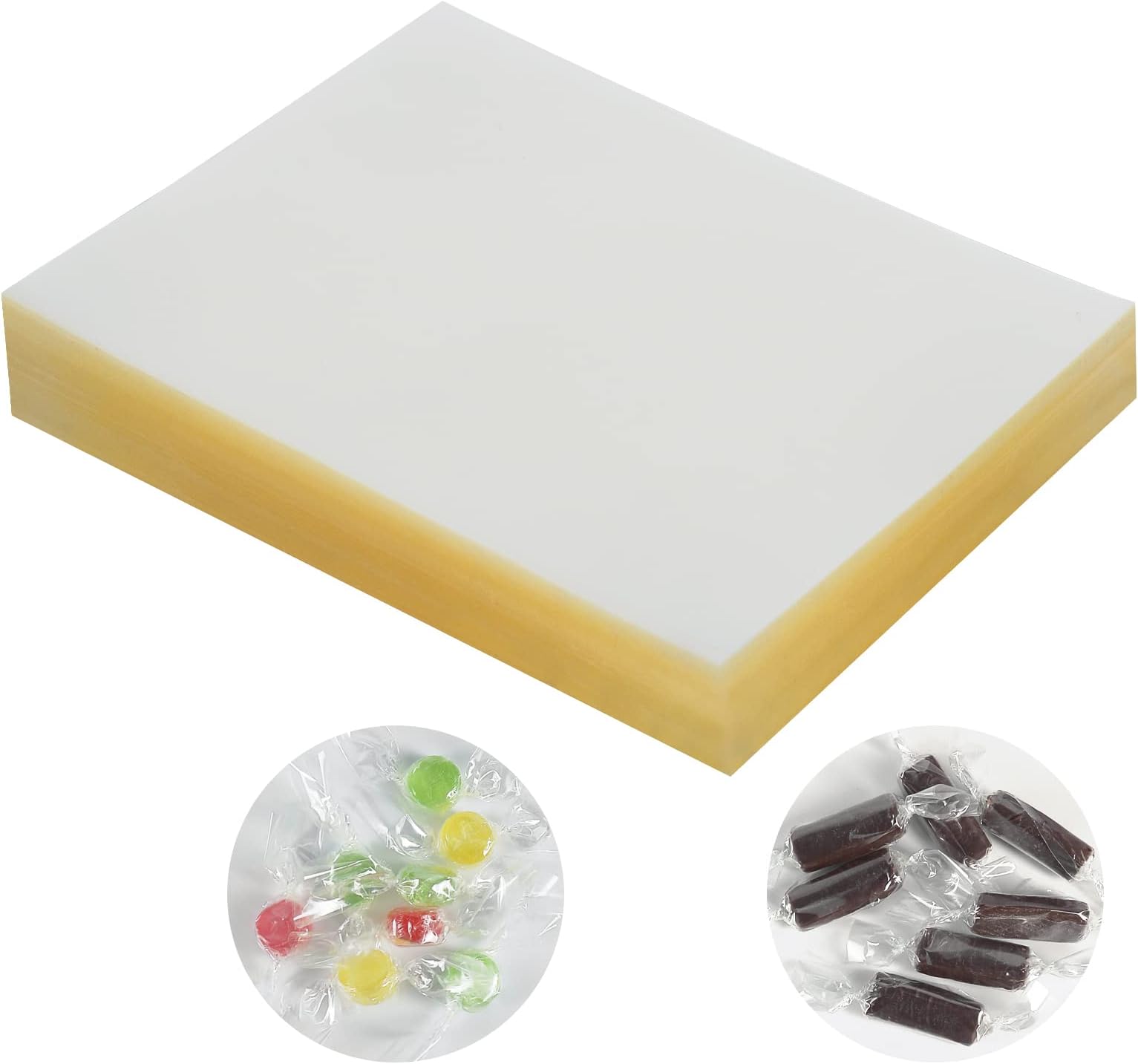 600pcs Natural Cellophane Candy Wrappers, 9x12cm Clear Chocolate Caramel Wrapping Paper for Christmas