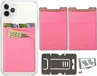 Vista 21 de Cartera para tarjetas de teléfono con bloqueo RFID, doble bolsillo seguro, ultradelgada, autoadhesiva, funda para tarjetas de crédito, calcomanía