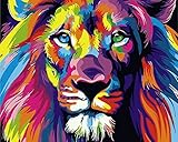 Newsight DIY Oil Painting Paintworks Paint by Number for Kids and Adults(16' x 20'Color Lion)