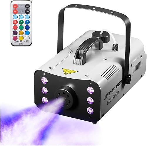 Máquina de niebla de 900 vatios con 6 luces LED y control remoto inalámbrico 2 en 1, máquina de humo profesional para DJ, Halloween, fiestas, bodas