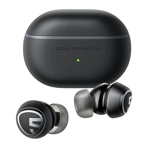 SoundPEATS Mini Pro Écouteurs sans Fil Réduction du Bruit Active Hybride, Écouteurs Bluetooth 5.2 ANC, Puce QCC3040, Codec aptX-Adaptive, Mode Transparence, 21 Heures d'Autonomie