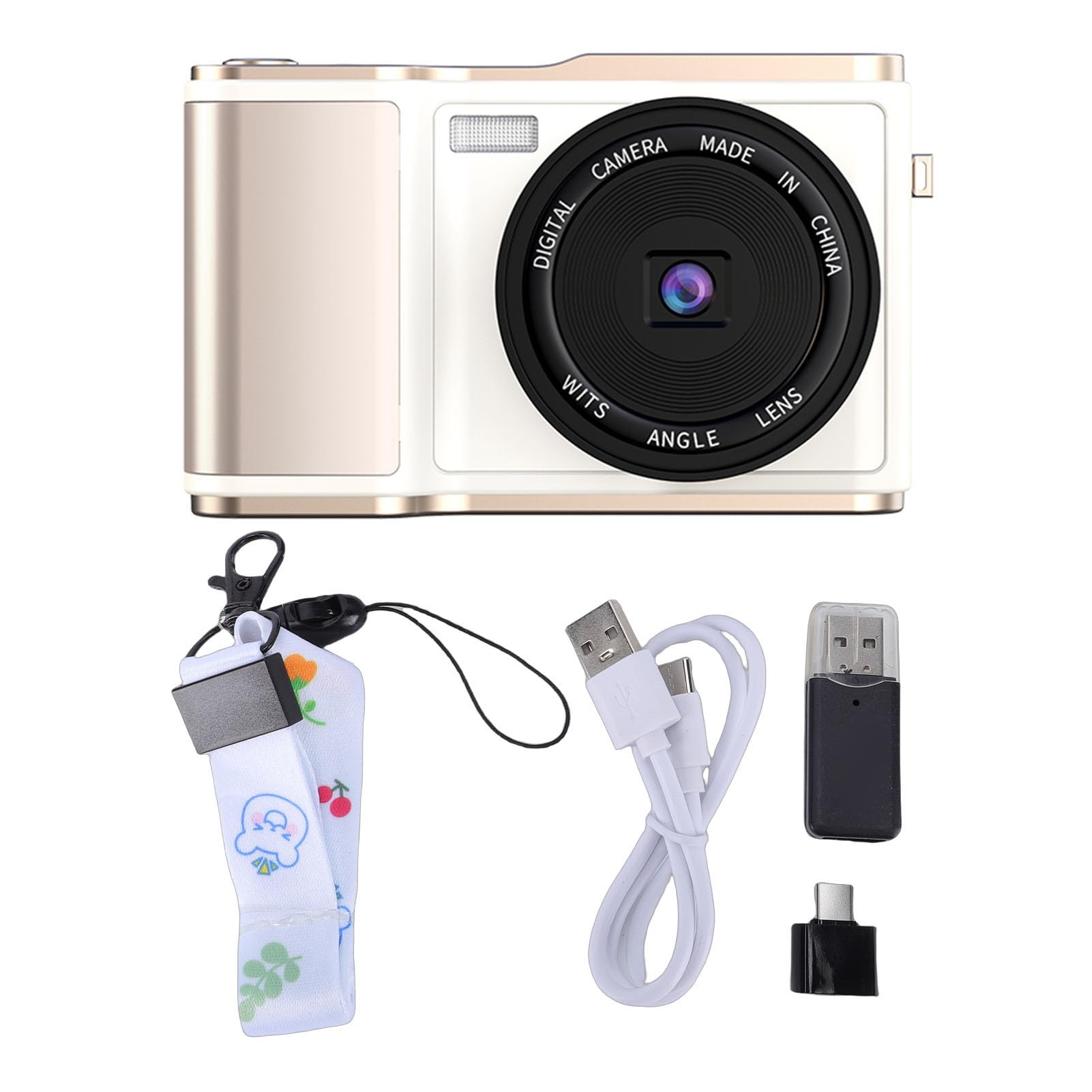 Fotocamera Digitale, Schermo Ribaltabile da 3 Pollici a 180 Gradi e Fotocamera per Vlogging 4K con Zoom 18x, Punta e Scatta Digitale Compatta da 48 MP, per Viaggi e Principianti (Bianca)