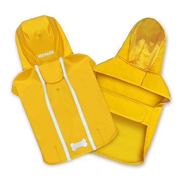 Best Pet Supplies - Voyager Waterproof Dogs Rain Poncho, Yellow, Small
