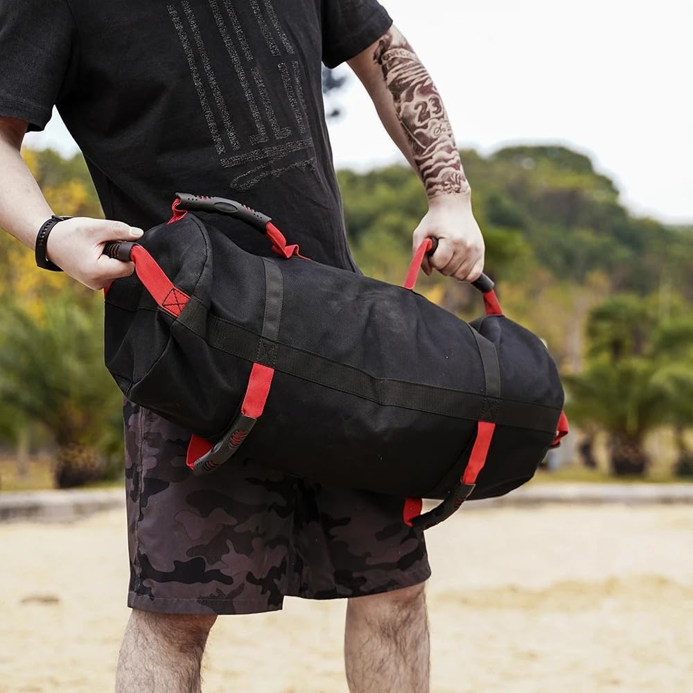 Saco Bulgaro,Fitness Saco de Arena Bolsa de arena for entrenamiento de levantamiento de pesas, tela Oxford ajustable, bolsa de arena rellenable de alta resistencia, mancuernas, equipo de Fitness for e