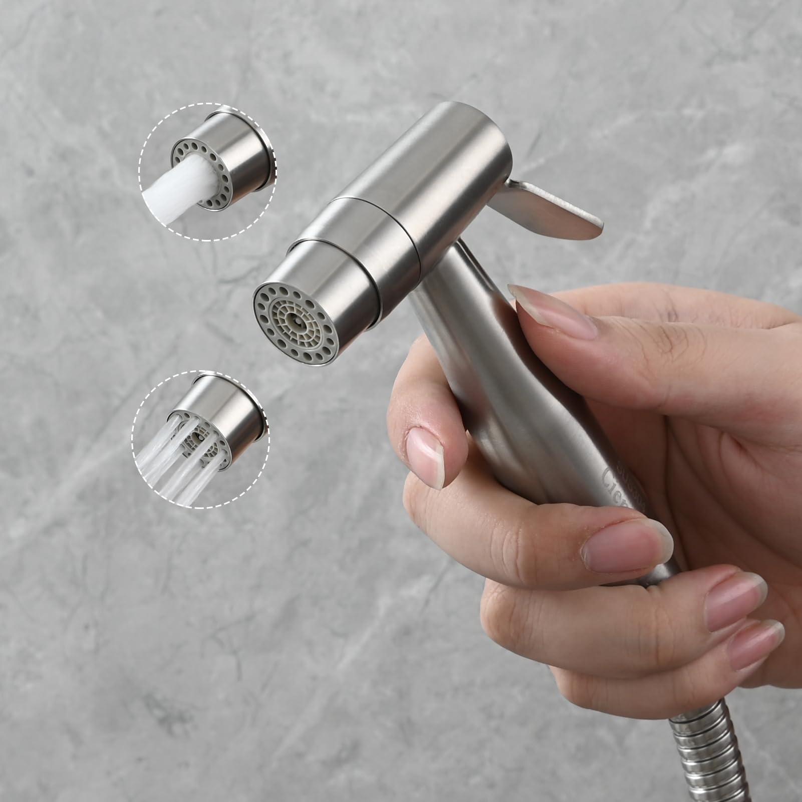 Bidet Portatile Spray per Igiene Intima Acciaio Bidet Palmare Kit Doccia Bhed el h Doccetta 2 Ugelli Design WS024AF2