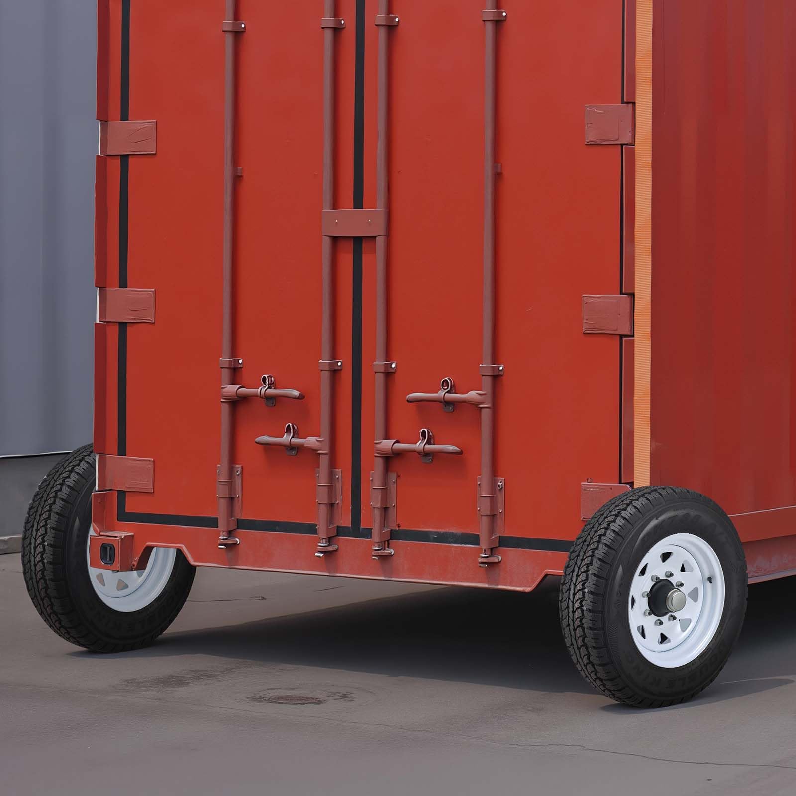 VEVOR Ruote per Container, Kit di Ruote a 8 Fori, per Container Marittimi per Carichi Pesanti con Sistema di Cricchetto, per Spostamenti da 6 m a 12 m, Trasporto Sicuro per Banchine, Nero