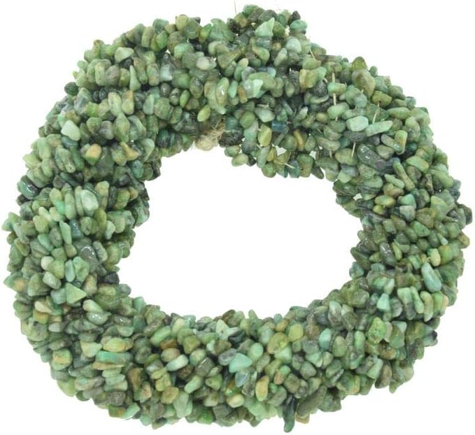 ShreeCrystalsBeads Emerald Beads Natural Stone Gemstone Chips Loose Beads for Jewelry Making, Emerald Chips, 2 Strands Each of 34" Length