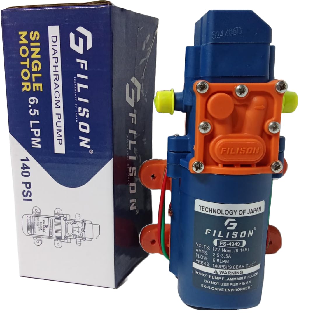 TAJ SUPER FILISON High Pressure 12v Dc 140 Psi Water Pump Battery Sprayer Motor High Performance 12V Dc 140 Psi Used in Farm Agriculture Mist Spray, Car Bike Wash, Sanitizing, Ac Cleaning, (B0D9NJRFLD) Amazon Price History, Amazon Price Tracker