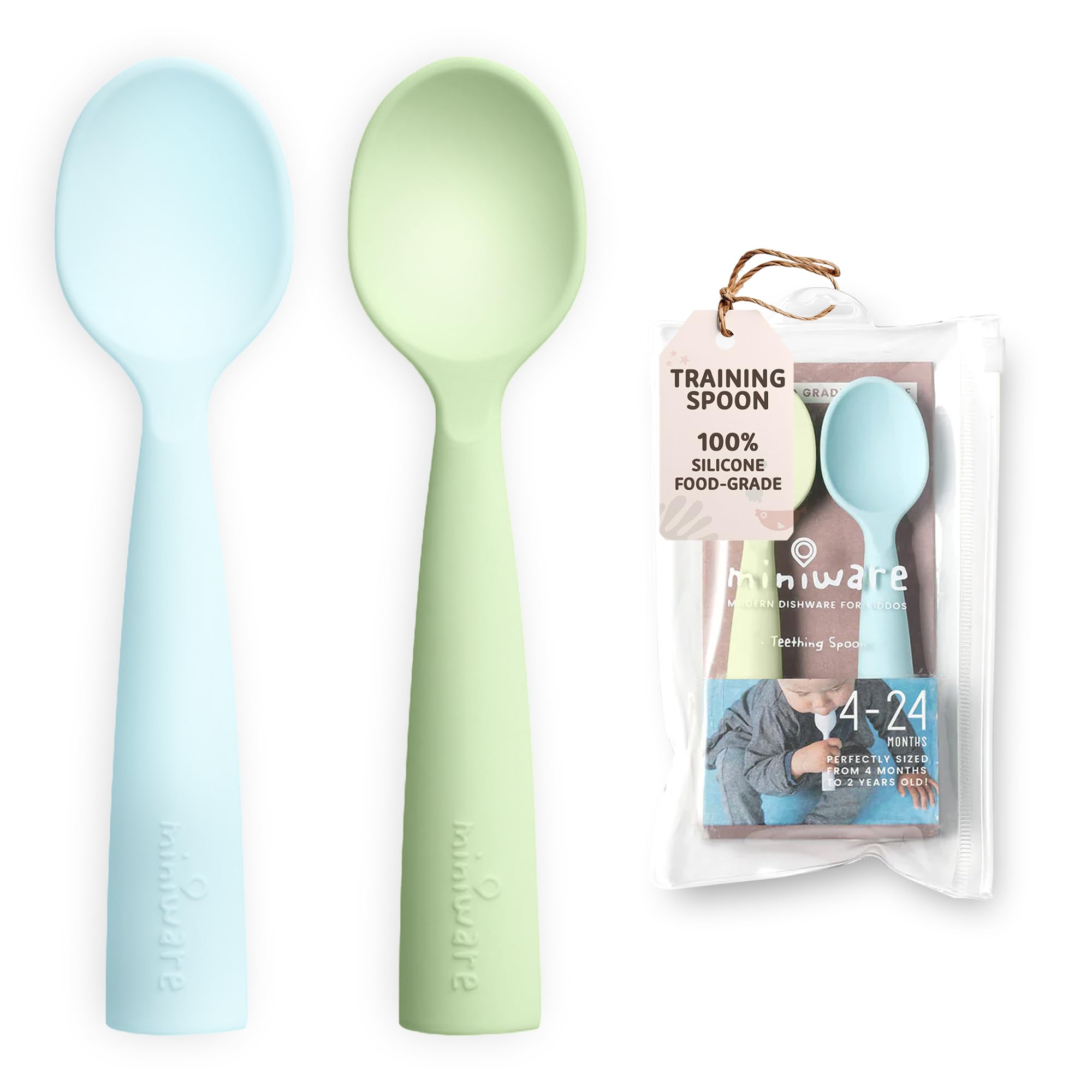 MiniwareSilicone Baby Spoon for Training BPA Free Baby Utensils Baby  Spoons Self Feeding Months 100% Food Grade Silicone Modern  Dishwasher