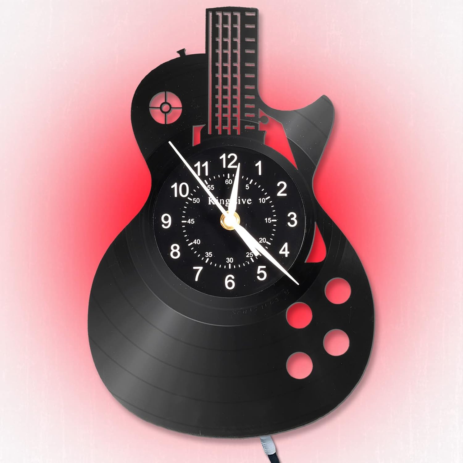 KingLive Music Wall Clock, Guitar Vinyl Wall Clock12”(30cm