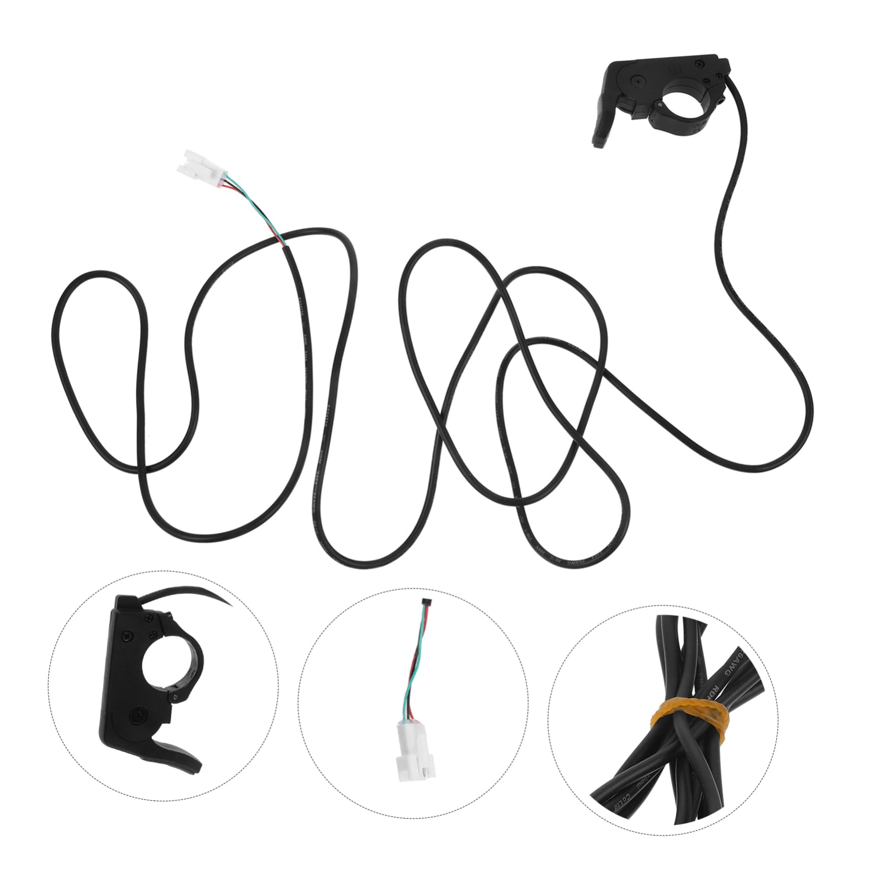 SOLUSTRE 3pièces Accélérateur à Pouce Électrique pour Vélo Et Trottinette Contrôleur De Vitesse avec Connecteur Compatible avec Modèles Électriques Variés