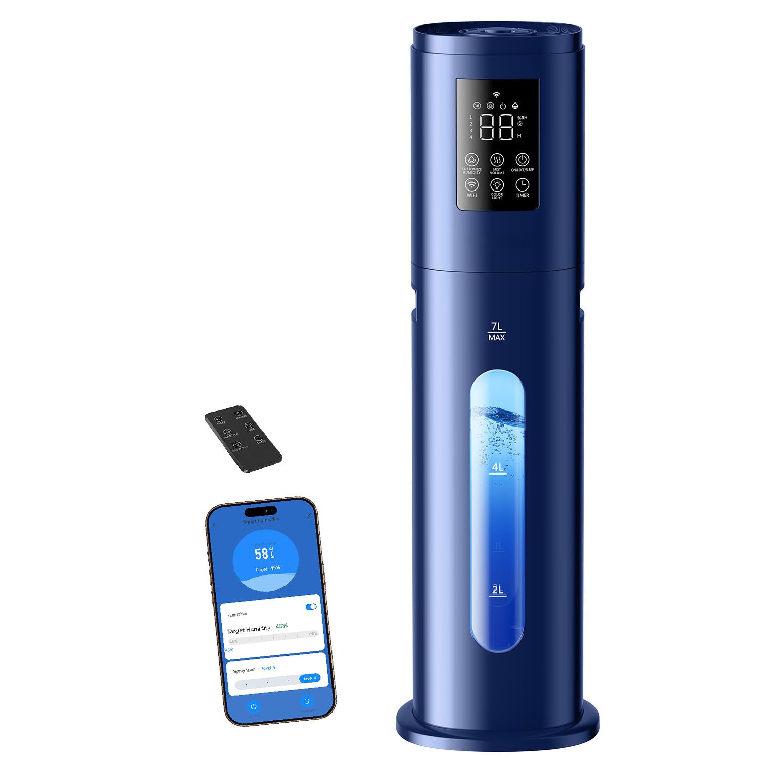 Powerful Humidifier Large Room 10L Humidifier for Bedroom 600 ft², Dark Blue