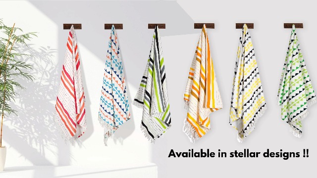 Native Fab Turkish Cotton Beach Towels Set Of 6 – 40x71 Inches, Oversized, Quick-Dry, Sand Resistant - View #10