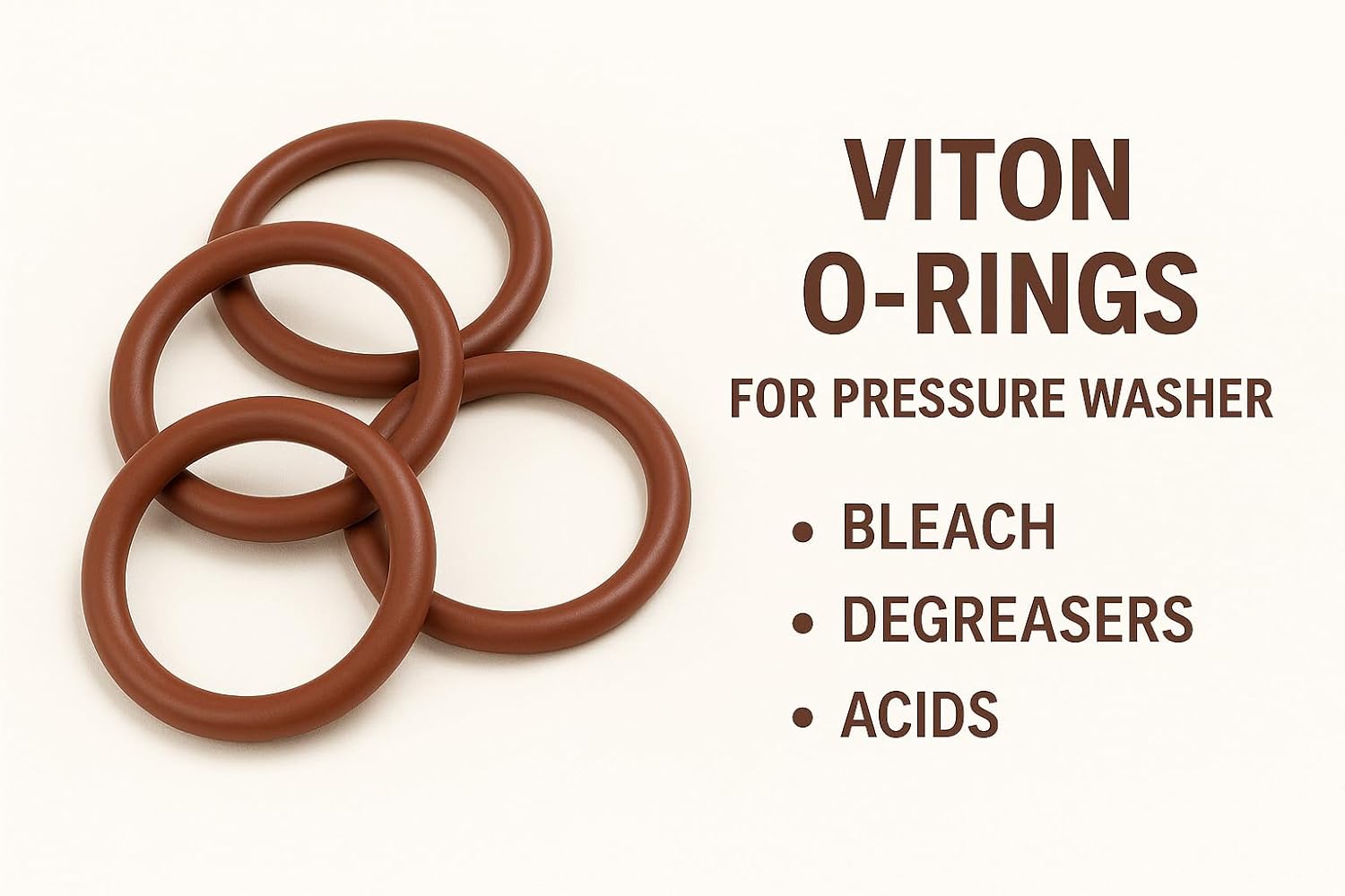 Rubber Dynamic FKM O-Ring Set – 12 PCS for 3/8 Pressure Washer Quick Connect, Heat & Chemical Resistant