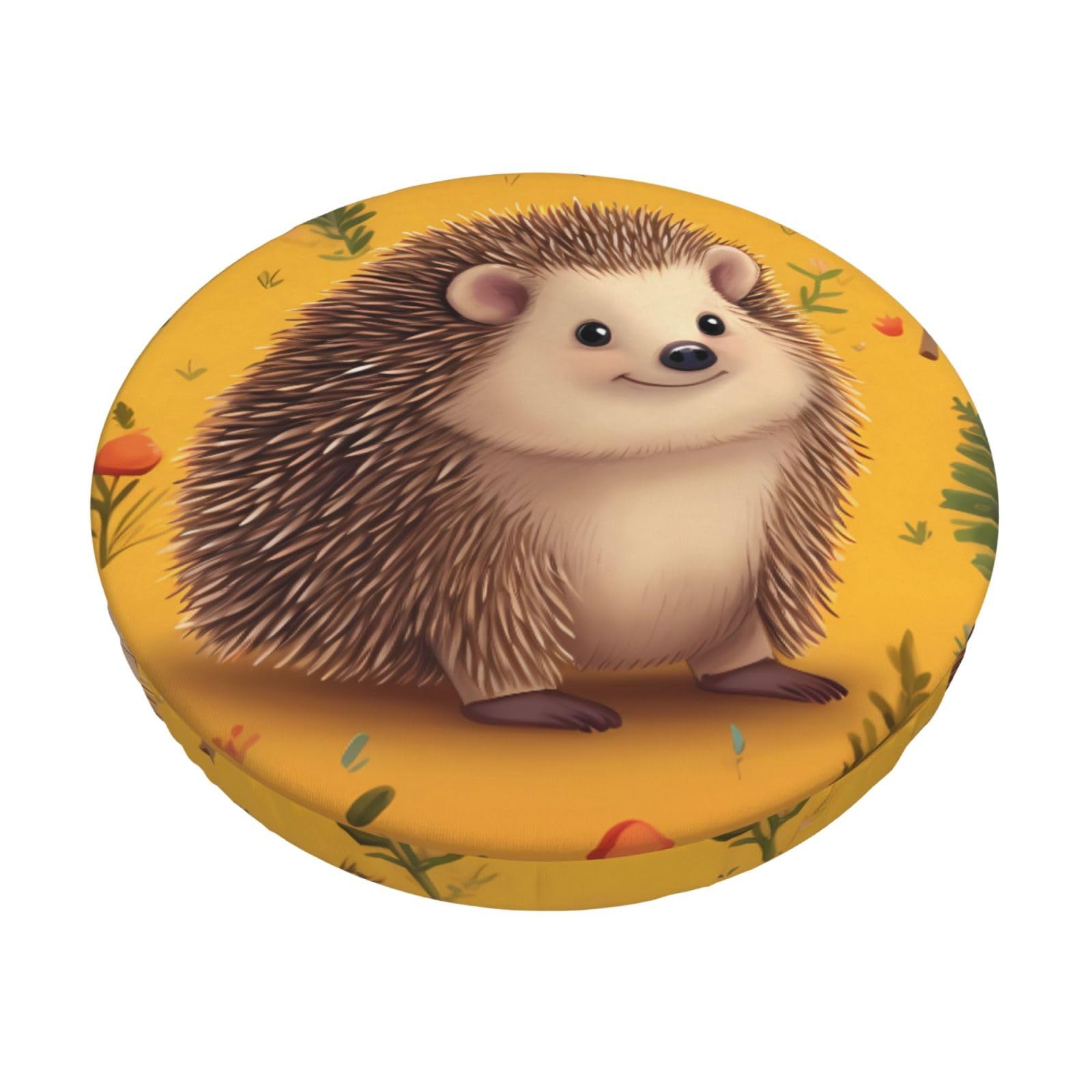 Fodpand Black Hedgehog Stool Covers Round 14 Inch, Stretch Round Bar Stool Seat Covers Washable Dustproof Stool Cushion Slipcover Soft Velvet Bar Chair Covers With Elastic Band